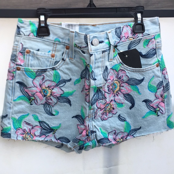 Levi's Pants - New 501® HIGH RISE FLORAL SHORTS